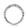 Floral - 14K White Gold Floral Inspired Diamond Stackable Ring - 0.33 ct