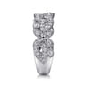 Floral - 14K White Gold Floral Inspired Diamond Stackable Ring - 0.33 ct