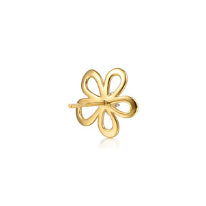 Floral - 14K White  Yellow Gold Diamond Floral Stud Earrings