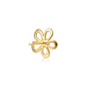 Floral - 14K White  Yellow Gold Diamond Floral Stud Earrings - 0.16 ct
