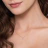 Floral - 14K White and Yellow Gold Diamond Flower Pendant Necklace - 0.05 ct