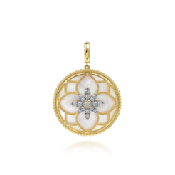 Floral---14K-Yellow-Gold-32mm-Bujukan-Diamond-and-Mother-of-Pearl-Medallion-Pendant-With-Detachable-Bail1