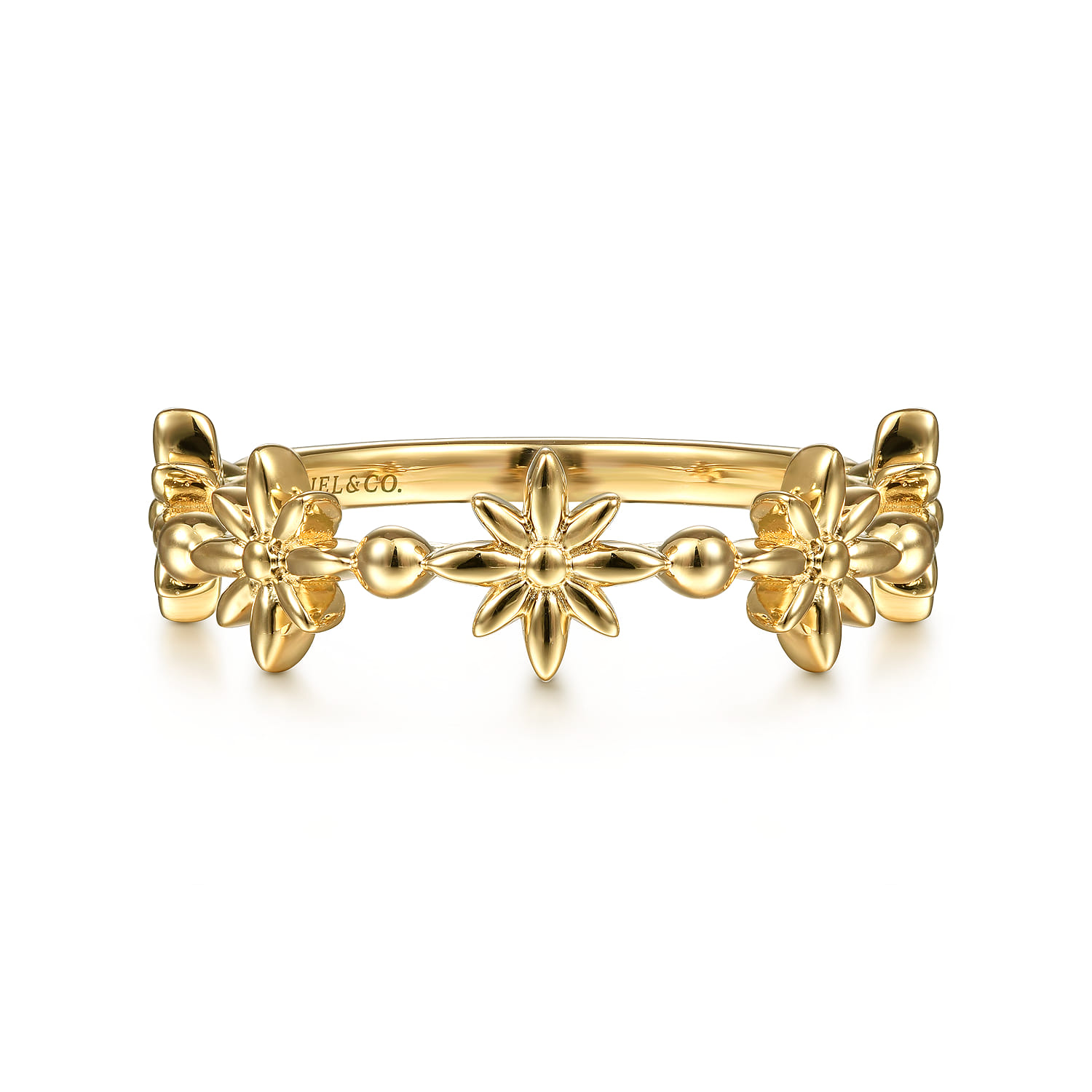 Floral - 14K Yellow Gold Bujukan Dainty Floral Ring - Shot 1