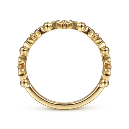 Floral - 14K Yellow Gold Bujukan Dainty Floral Ring