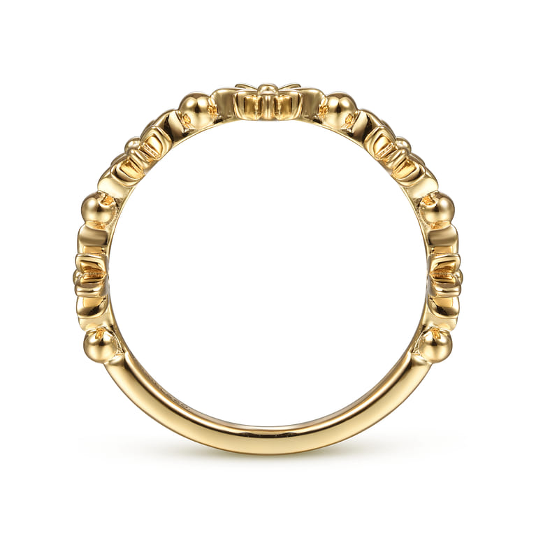 Floral - 14K Yellow Gold Bujukan Dainty Floral Ring - Shot 2