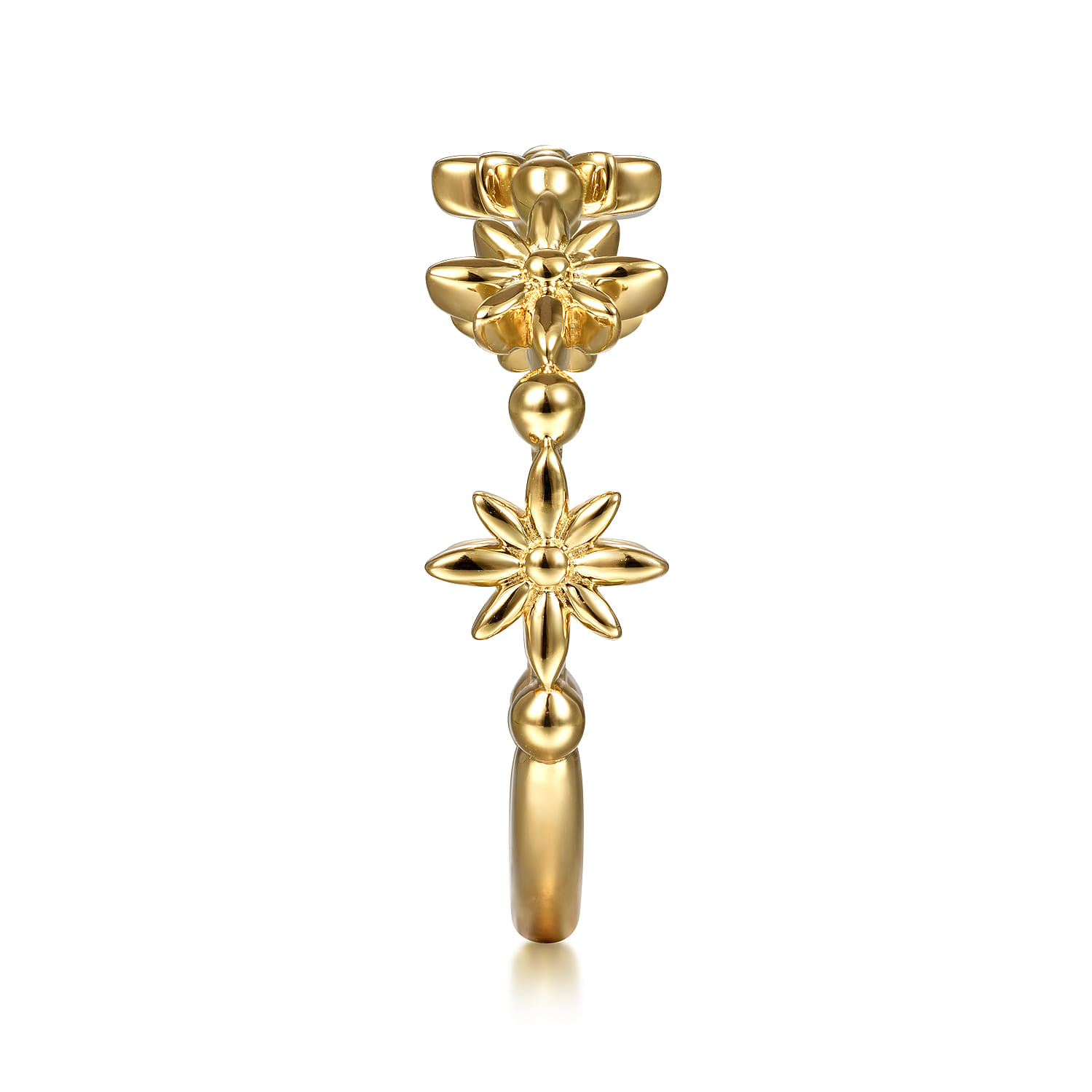 Floral - 14K Yellow Gold Bujukan Dainty Floral Ring - Shot 4