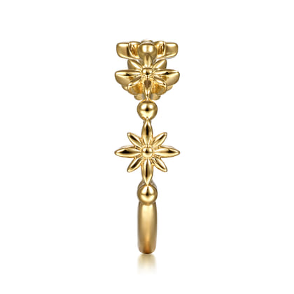 Floral - 14K Yellow Gold Bujukan Dainty Floral Ring