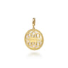 Floral - 14K Yellow Gold Bujukan Diamond and Mother of Pearl Medallion Pendant in size 24mm With Detachable Bail - 0.35 ct