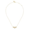 Floral - 14K Yellow Gold Diamond Floral Bar Necklace - 0.25 ct