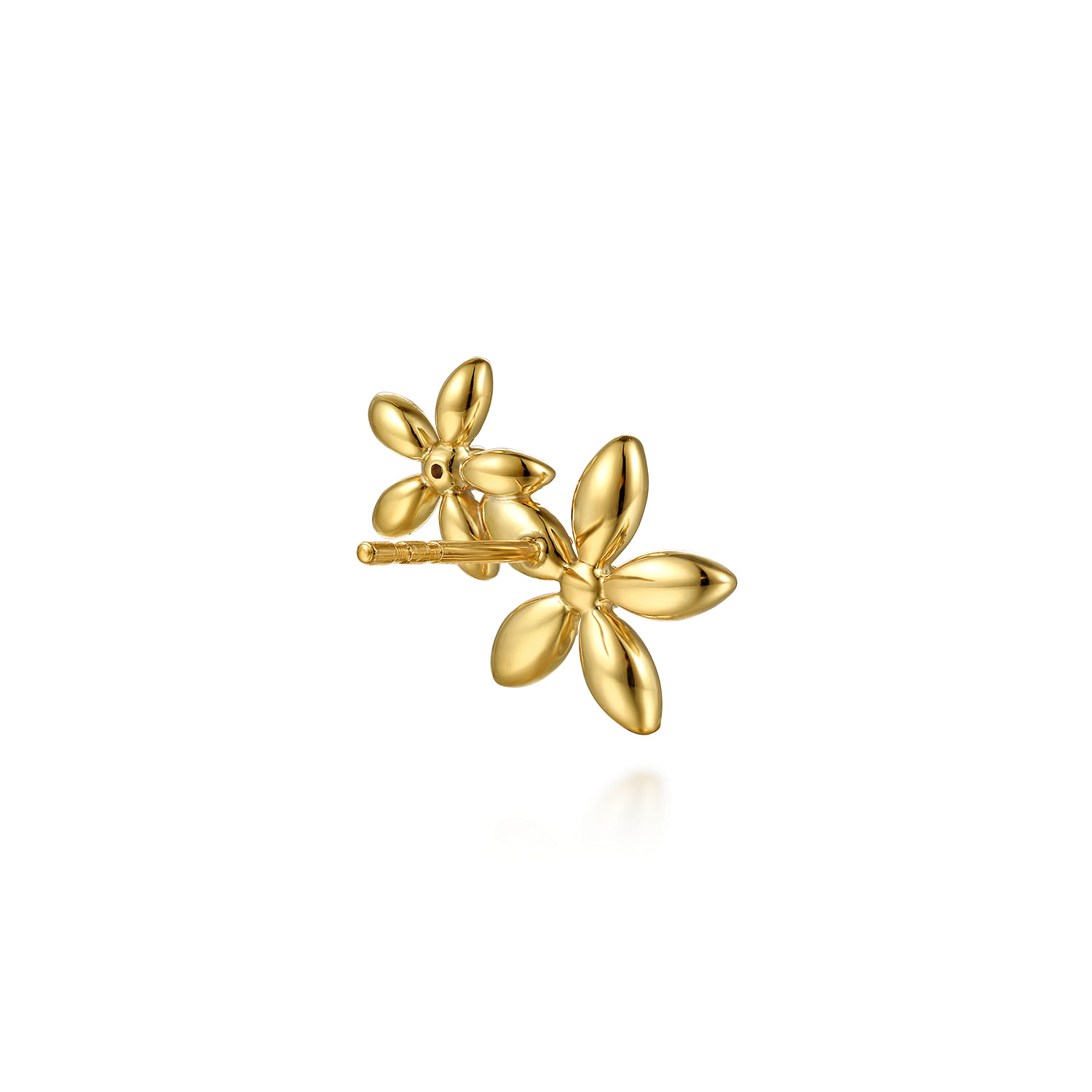 Floral - 14K Yellow Gold Diamond Floral Ear Climber Earrings