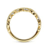 Floral - 14K Yellow Gold Diamond Floral Ring - 0.2 ct