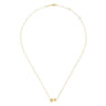 Floral - 14K Yellow Gold Double Flower Diamond Necklace - 0.04 ct