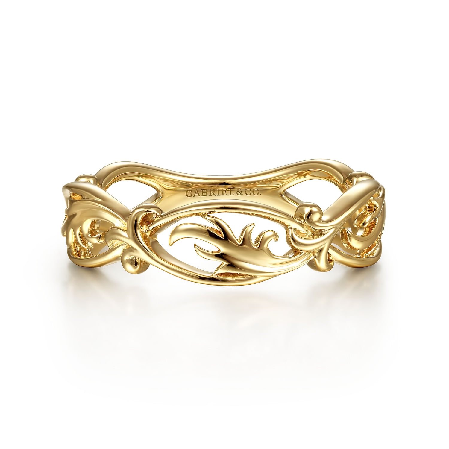 Floral - 14K Yellow Gold Filigree Floral Ring