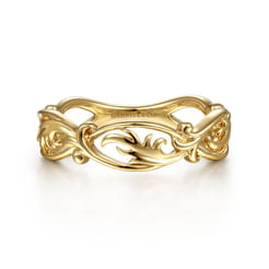 14K Yellow Gold Filigree Floral Ring