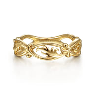 Floral - 14K Yellow Gold Filigree Floral Ring