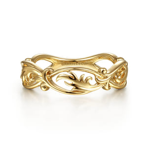 Floral - 14K Yellow Gold Filigree Floral Ring