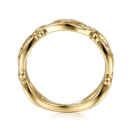 Floral - 14K Yellow Gold Filigree Floral Ring