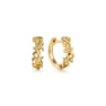 Floral - 14K Yellow Gold Floral Huggie Earrings