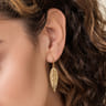 Floral - 14K Yellow Gold Huggie Drop Earrings