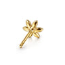 Floral - 14K Yellow Gold White Sapphire Floral Stud Earrings