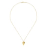 Floral - 18 inch 14K Yellow Gold Diamond Leaf Pendant Necklace - 0.07 ct