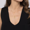 Floral - 18 inch 14K Yellow Gold Diamond Leaf Pendant Necklace - 0.07 ct