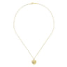 Floral - 18 inch 14K Yellow Gold Diamond Leaf Pendant Necklace - 0.07 ct