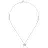 Floral - 18 inch 925 Sterling Silver Pearl Flower Pendant Necklace