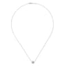 Floral - 18 inch 925 Sterling Silver Round Floral White Sapphire Pendant Necklace