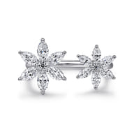 Floral - 18K White Gold Diamond Floral Open Ladies Ring