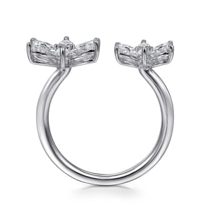 Floral - 18K White Gold Diamond Floral Open Ladies Ring