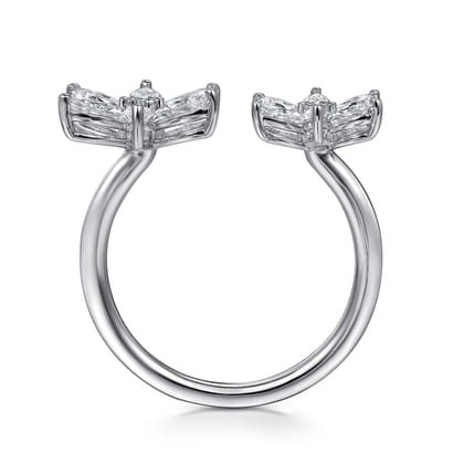 Floral - 18K White Gold Diamond Floral Open Ladies Ring