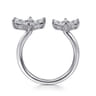 Floral - 18K White Gold Diamond Floral Open Ladies Ring - 1.3 ct