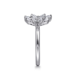 Floral - 18K White Gold Diamond Floral Open Ladies Ring