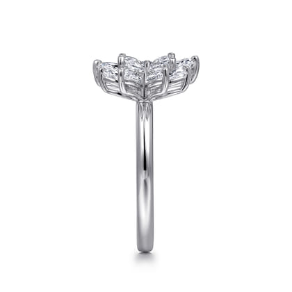 Floral - 18K White Gold Diamond Floral Open Ladies Ring
