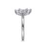 Floral - 18K White Gold Diamond Floral Open Ladies Ring - 1.3 ct