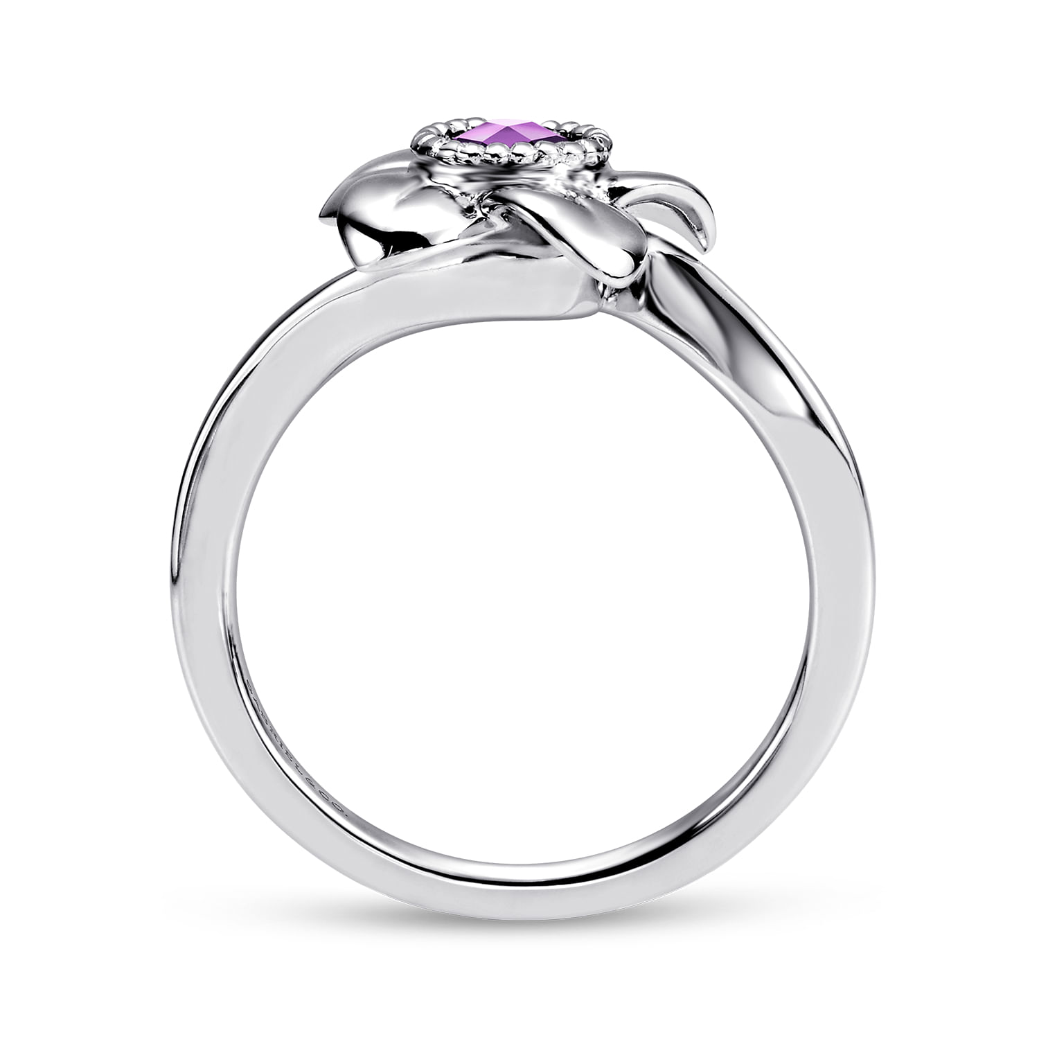 Floral - 925 Sterling Silver Amethyst Flower Ring