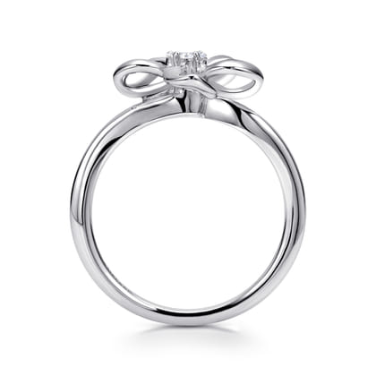 Floral - 925 Sterling Silver Floral White Sapphire Ladies Ring