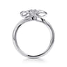 Floral - 925 Sterling Silver Floral White Sapphire Ladies Ring