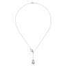 Floral - 925 Sterling Silver Green Amethyst Floral Lariat Necklace