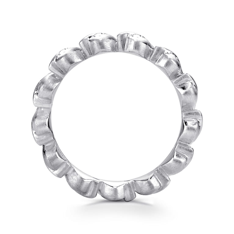 Floral - 925 Sterling Silver Leaf Stackable Ladies Ring - Shot 2