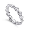 Floral - 925 Sterling Silver Leaf Stackable Ladies Ring