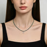 Floral - 925 Sterling Silver London Blue Topaz Flower and Malachite Bead Pendant Necklace