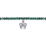 Floral - 925 Sterling Silver London Blue Topaz Flower and Malachite bead Bracelet
