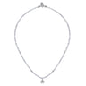 Floral - 925 Sterling Silver London Blue Topaz Flower and Moon Stone Bead Pendant Necklace
