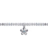 Floral - 925 Sterling Silver London Blue Topaz Flower and Moon Stone bead Bracelet
