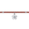 Floral - 925 Sterling Silver London Blue Topaz Flower and Red Agate Bead Bracelet