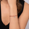 Floral - 925 Sterling Silver London Blue Topaz Flower and Red Agate Bead Bracelet