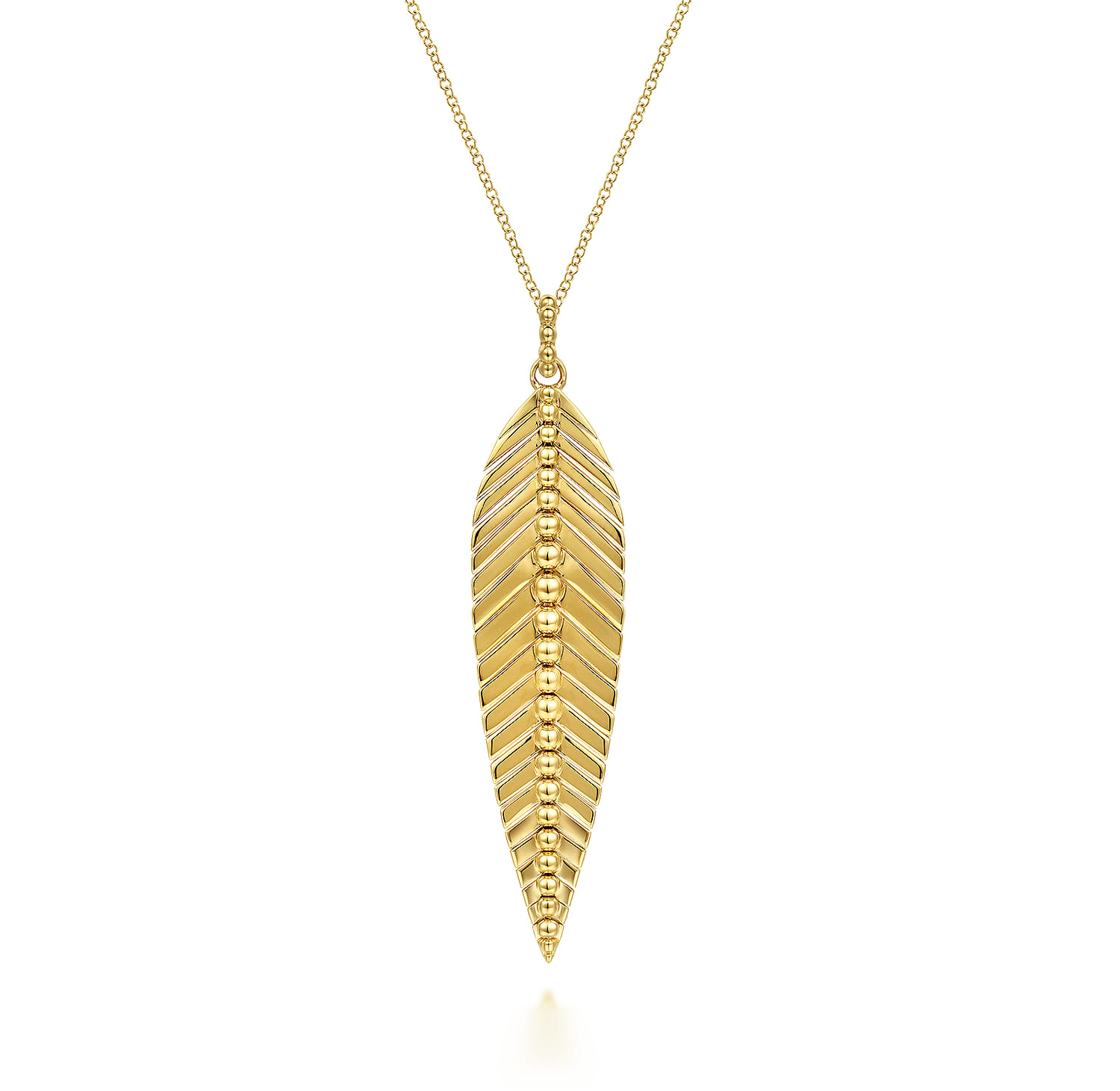 Floral - Pendant Necklace 14K Yellow Gold Bujukan - Shot 1