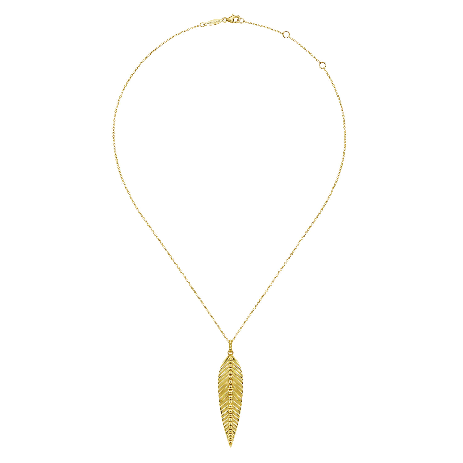 Floral - Pendant Necklace 14K Yellow Gold Bujukan - Shot 3